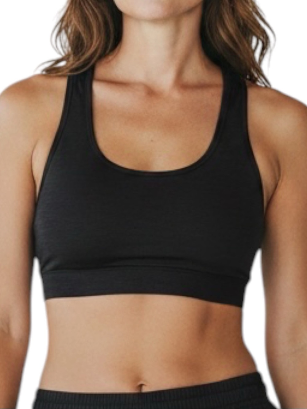 ZYIA Active Bomber Racerback Heathered Padded Sports Bra in Black Size Small